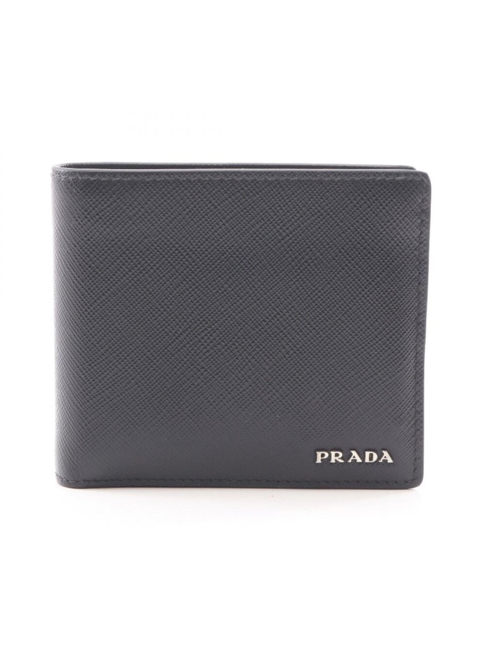 Prada Bifold Wallet Saffiano Bicolo Black Leather